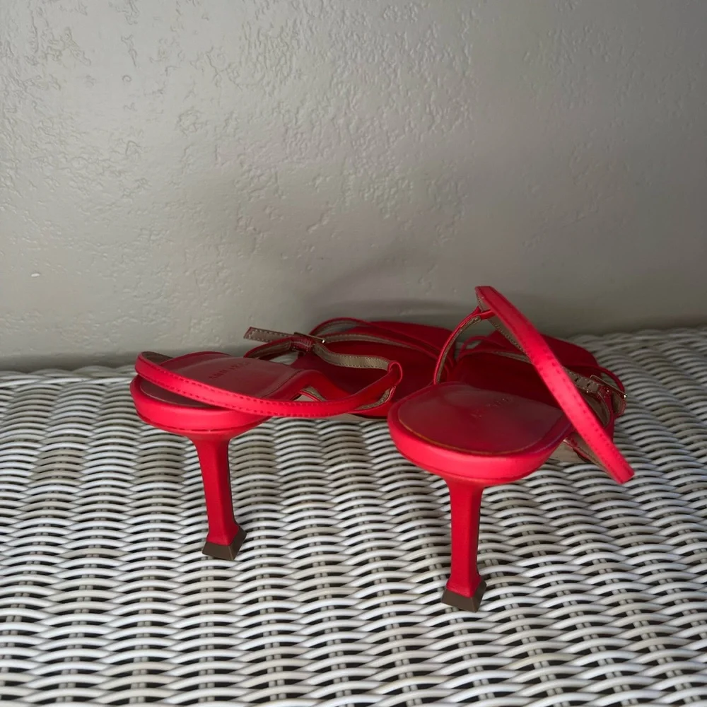 Ann Taylor Red Strappy Slingback Heels sz 7
